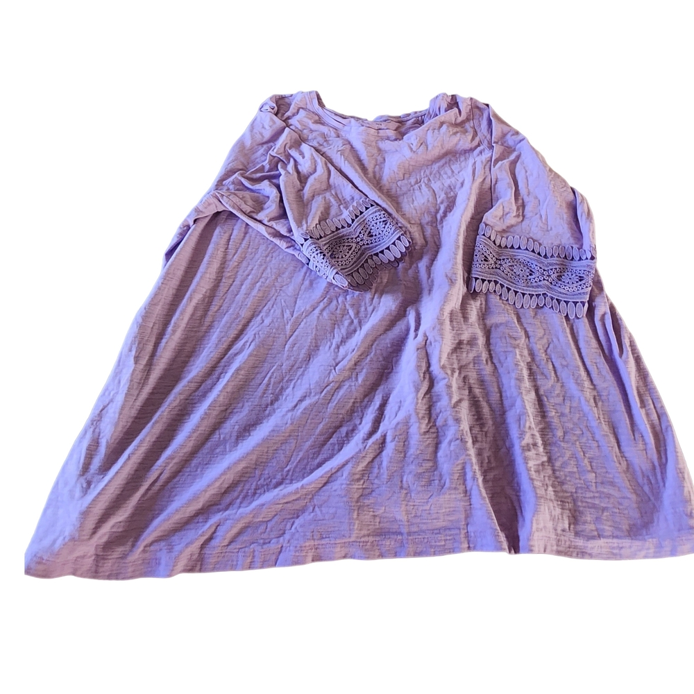 Purple Lace Sleeve Top